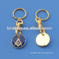 plated gold shopping tokens trolley coin keyring with custom logo